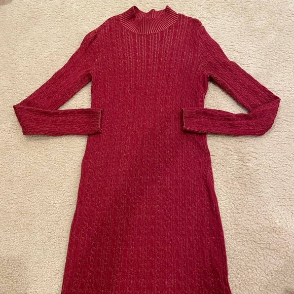 abercrombie red sweater dress Women's Long-Sleeve Button-Through Maxi Sweater Dress | Women's Clearance
